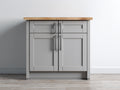 Buffet en bois et panneaux 100x40x92 cm - gris et bois naturel - style campagne pour salle à manger