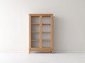 Vitrine en bois et verre 95x40x160 cm - bois naturel - style classique pour salle à manger