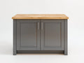Buffet 2 portes en bois 100x45x85 cm - gris et bois naturel - style moderne