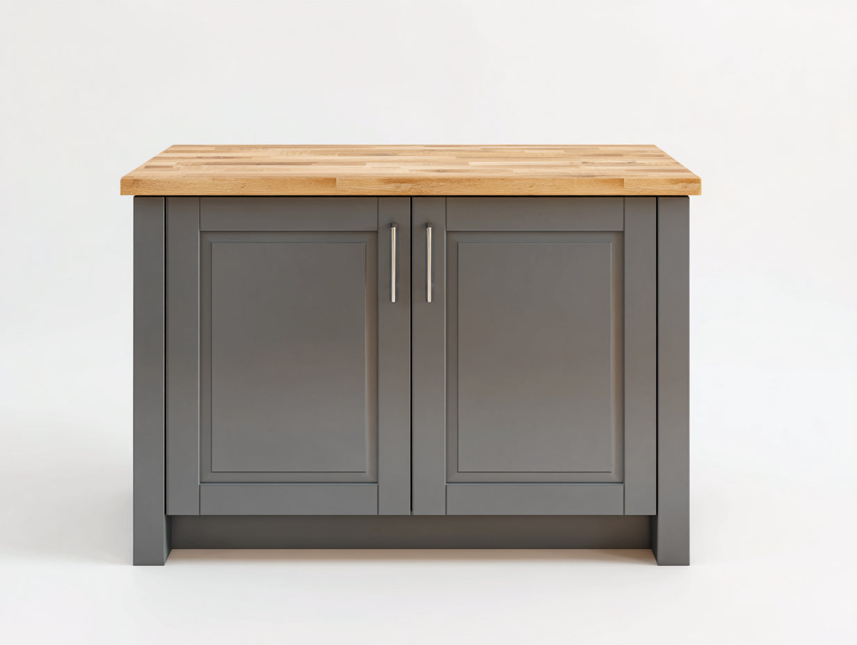 Buffet 2 portes en bois 100x45x85 cm - gris et bois naturel - style moderne