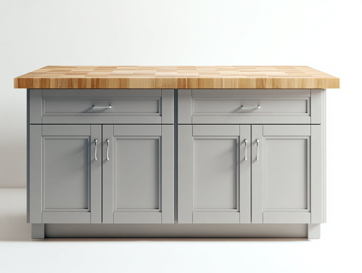 Buffet 4 portes 2 tiroirs en bois d'ingénierie 160x50x90 cm - gris clair et bois naturel - poignées métalliques style moderne pour salle à manger