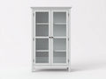 Vitrine en bois et verre 90x40x170 cm - blanc - style classique pour salle à manger