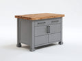 Buffet en bois avec plateau effet chêne 120x60x90 cm - gris et bois naturel - rangement pour cuisine
