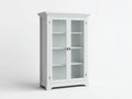 Vitrine 2 portes vitrées en bois et verre 95x40x180 cm - blanc - style classique
