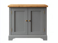 Buffet en bois d'ingénierie 105x42x90 cm - gris-bois naturel - 2 portes battantes