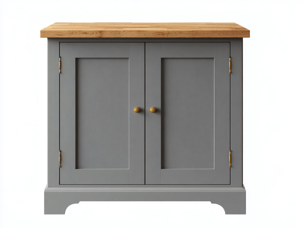Buffet en bois d'ingénierie 105x42x90 cm - gris-bois naturel - 2 portes battantes